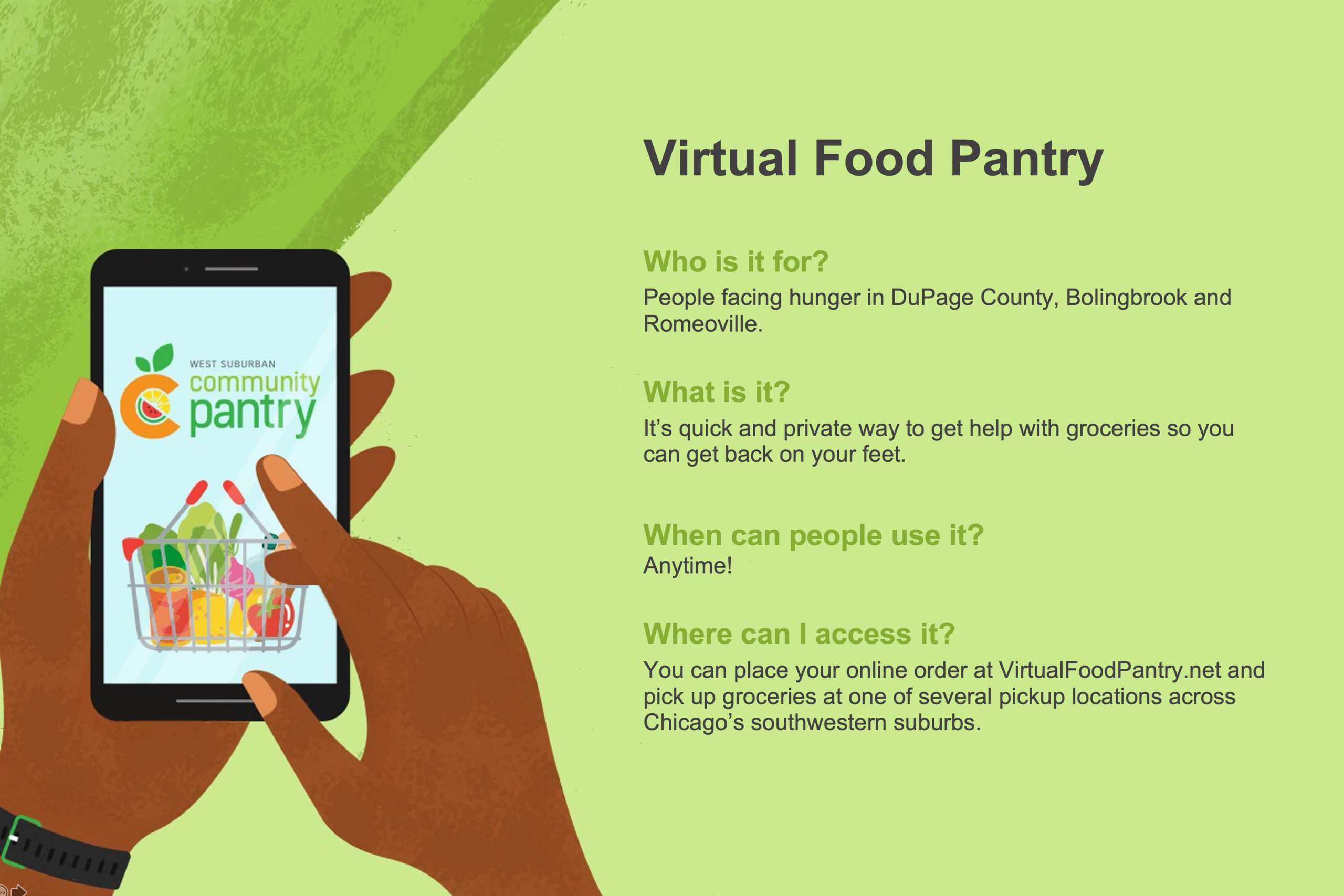 Example of powerpoint design for West Suburban Community Pantry