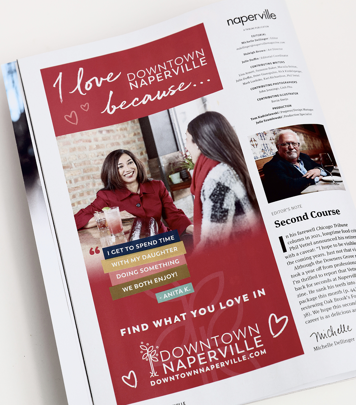magazine ad design for downtown naperville