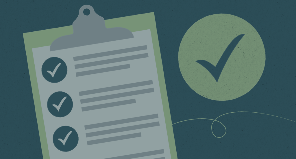 Small business marketing strategy reset worksheet on clipboard